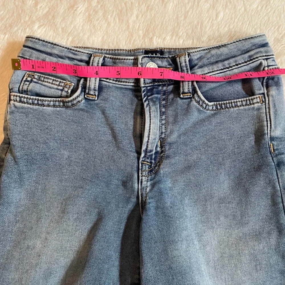 Gap Kids SuperSoft Wide-Leg Ankle Jeans Medium Wash Blue Denim Pants Size 8 Y2K